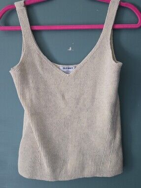 Cotton/poly/wool cream Sweater Tank Small